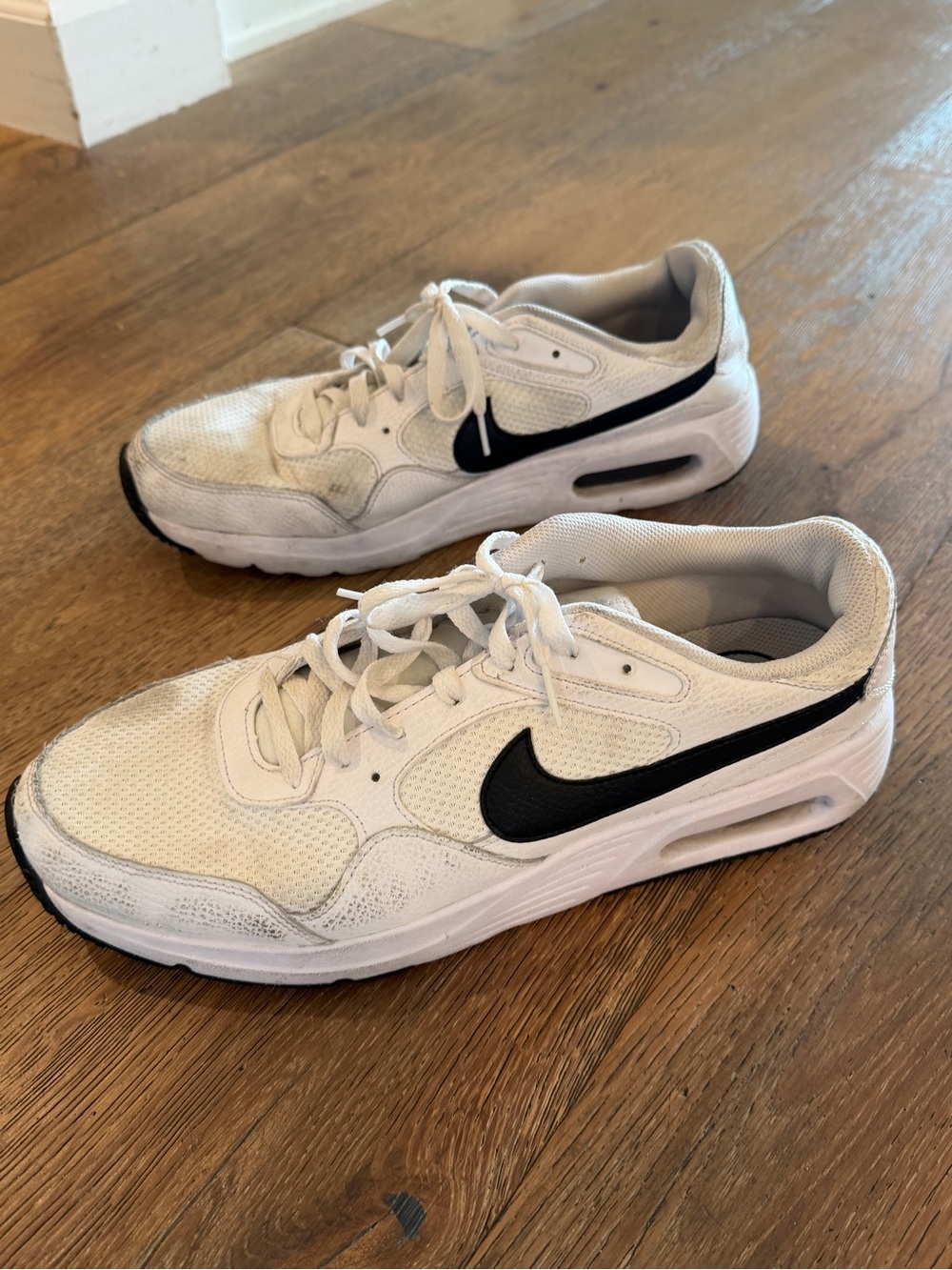 Nike Men’s White Sneakers with Black Swoosh